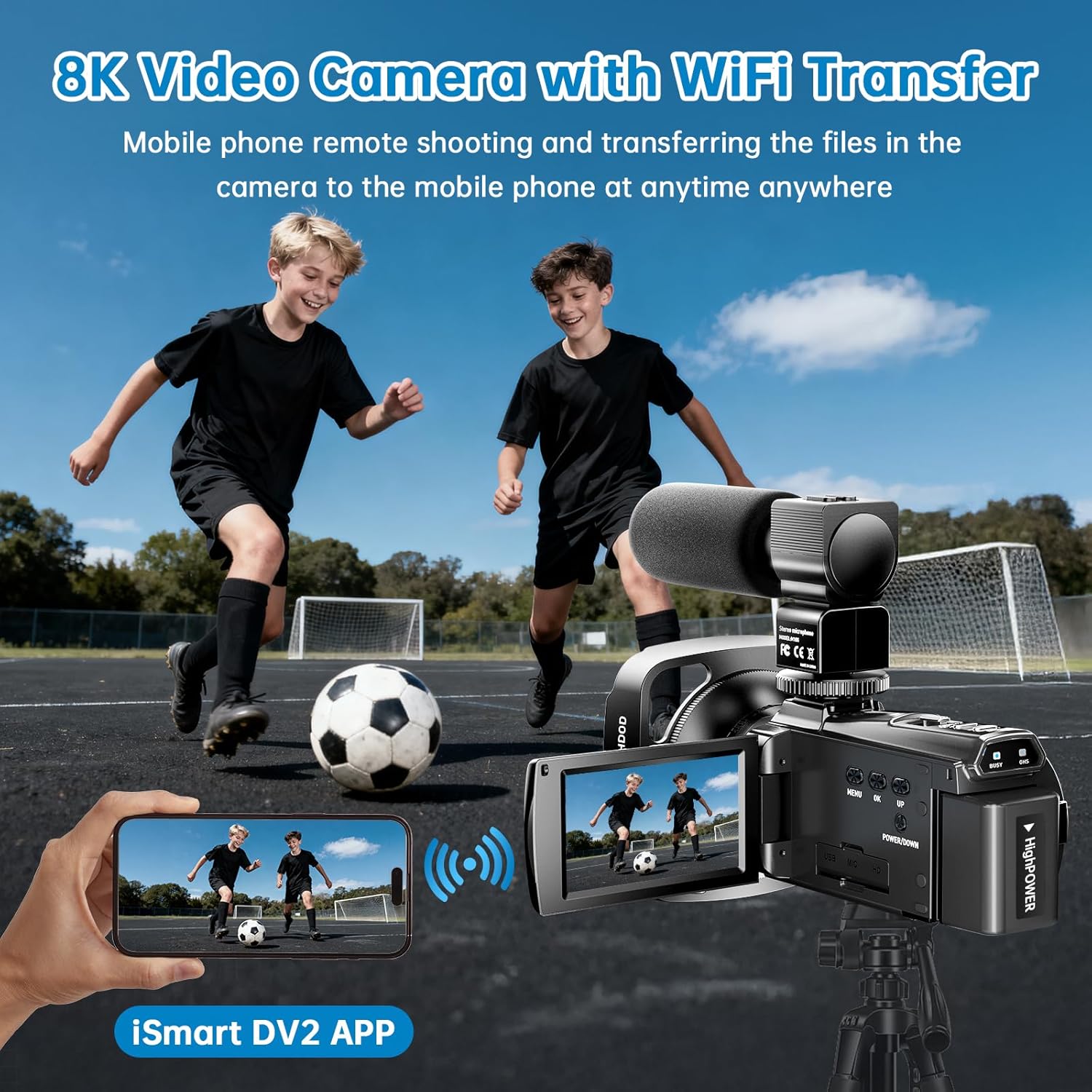 8K Video Camera Camcorder 2025 Latest 88MP Ultra HD Video Cameras Wifi Vlogging Camera for YouTube 18X Digital Video Cameras with 32G Card Microphone 6-Axis Anti-Shake IR Night Vision Video Recorder - Image 5