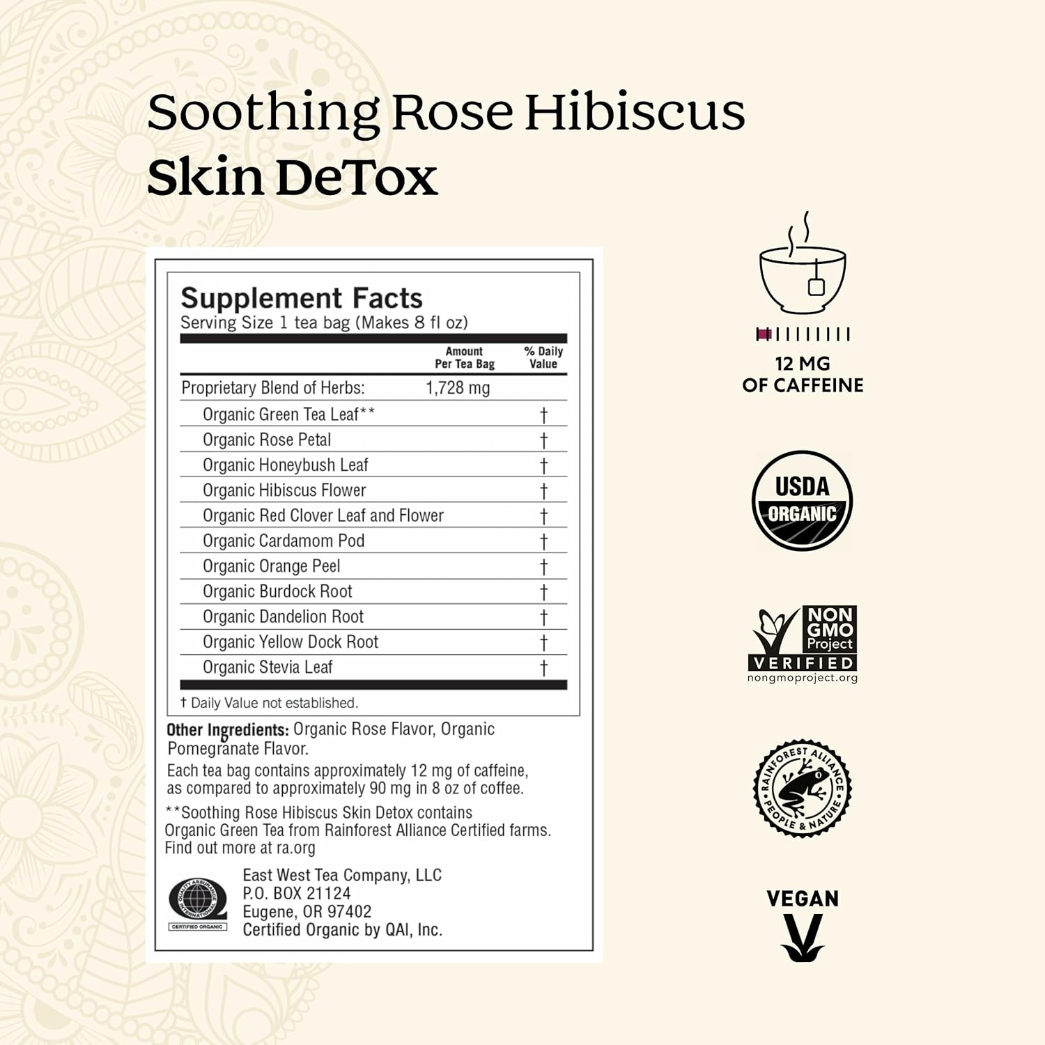 Yogi Tea Soothing Rose Hibiscus Skin DeTox Tea - 16 Tea Bags per Pack (4 Packs) - Organic DeTox Tea to Support Skin Health - Includes Green Tea Leaf, Rose Petal, Honeybush Leaf, Hibiscus & More - Image 2