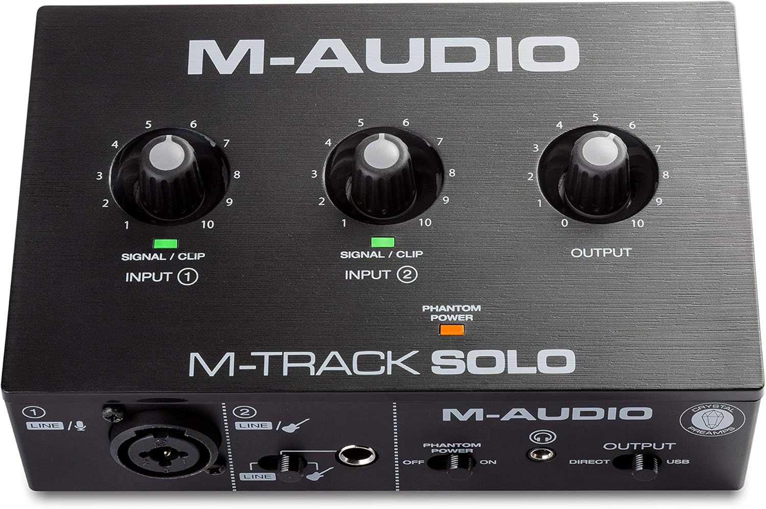 M-AUDIO M-Track Solo USB Audio Interface for Recording, Streaming and Podcasting with XLR, Line and DI Inputs, Plus a Software Suite Included