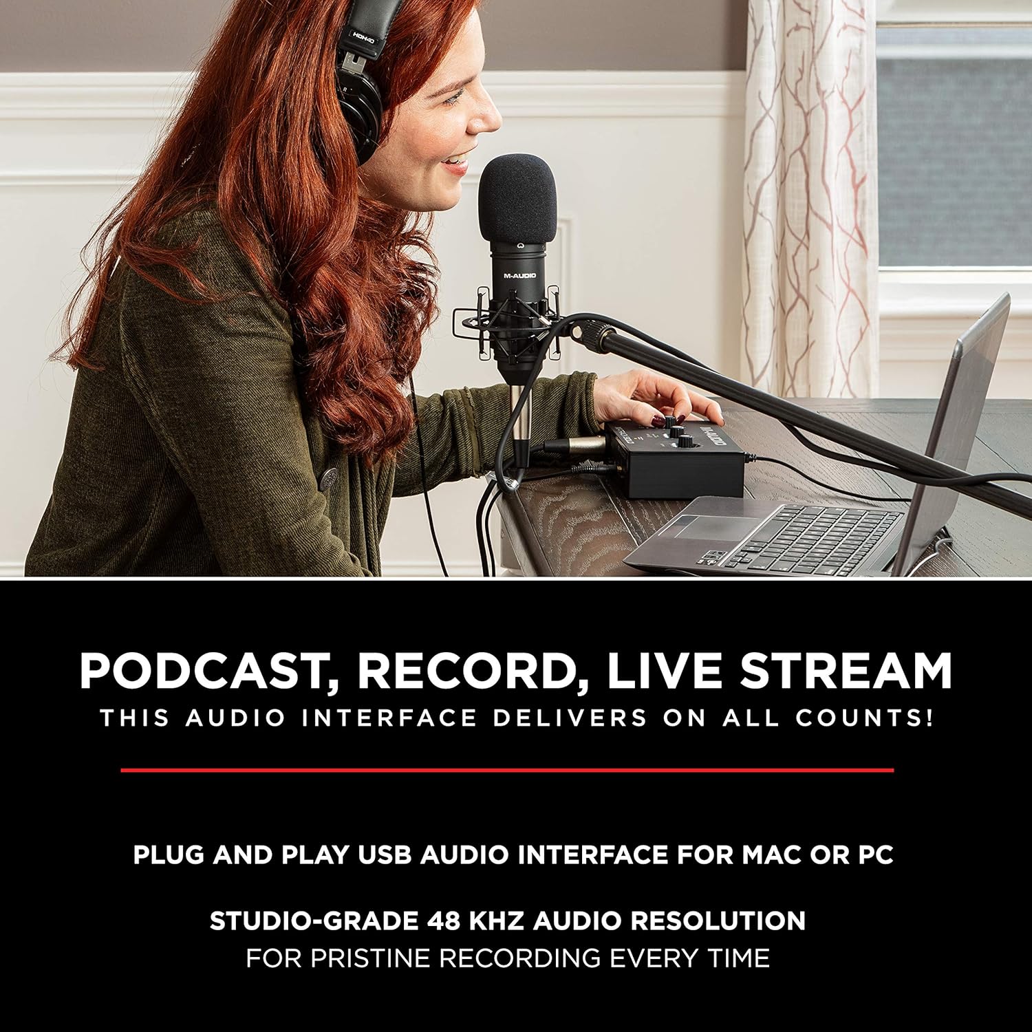 M-AUDIO M-Track Solo USB Audio Interface for Recording, Streaming and Podcasting with XLR, Line and DI Inputs, Plus a Software Suite Included - Image 2