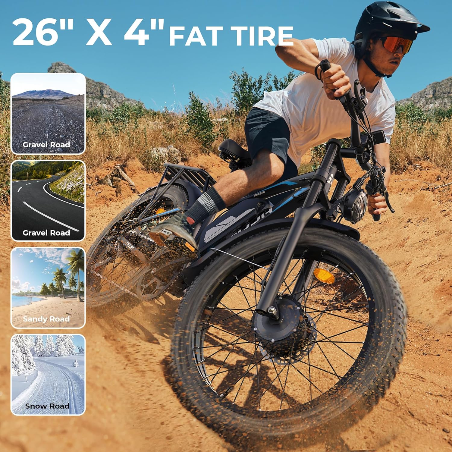 6000W Dual Motor Electric Bike, Ebikes for Adults Max 38-45MPH Up to 100 Miles Range, 60V 20Ah Removable Battery with 24/26" Fat Tire Electric Bicycles for Men Women, E-Bike for All Terrain PU2 - Image 7