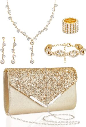 Henoyso 5 Pcs Purse Rhinestone Jewe...