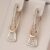 Fashion Creative Irregular Sector Inlay Shiny Zirconia Drop Earrings for Women Party Daily Wear Jewelry Accessory Gift