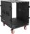 Sound Town Black Series 12U PA/DJ Rack/Road Case with 12-Space, All-Black Anodized Hardware, Plywood, Casters, and 21” Rackable Depth – Pro Tour Grade (STRC-B12UW)