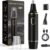 XOOMRSCP Nose Hair Trimmers for Men，Rechargeable Hair Trimmer 2 in 1 Painless Multifunctional Ear and Nose Hair Trimmer with IPX7 Waterproof Dual Edge Blades (Black)