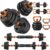 Adjustable Dumbbell Set, 33/44/66/88lbs Free Weights Set with Connector, 5 in 1 Weights Dumbbells Set Used as Barbell, Kettlebells, Push up Stand, Weight Plate, Fitness Exercise for Home Gym Workout