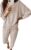 PRETTYGARDEN Women’s Fall 2 Piece Lounge Set Long Sleeve Tops Ribbed Pants Spring Matching Sweatsuit Travel Outfits Clothes