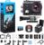 AKASO EK7000 Pro 4K30fps Action Camera with 256GB MicroSDXC U3 Card Accessories Kit Bundle, 20MP Ultra HD 131ft Waterproof Underwater Camera EIS WiFi Remote Control 5X Zoom Sport Cameras