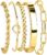 Gokeey Gold Bracelets Set for Women Non Tarnish, Waterproof 14K Gold Plated Sterling Silver Chunky Cuff Bracelet Stackable Gold Bangles Bracelet for Women Trendy Fashion Accessories Tie Knot Cuban Rope Paperclip Beaded Bracelet Stack Jewelry Mothers Day Gifts for Mom Birthday